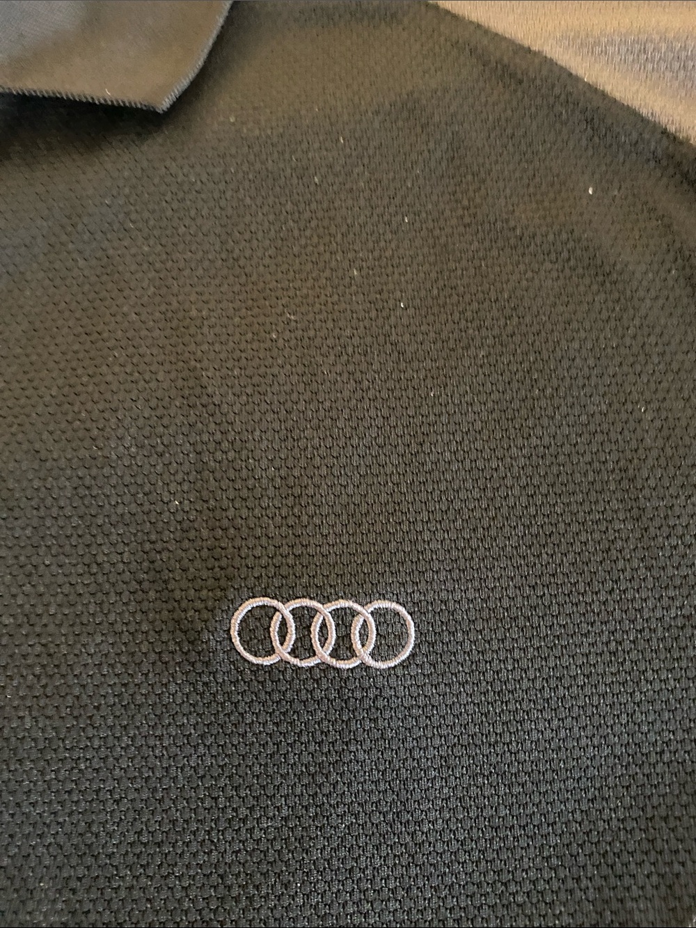 Men's Black Polo with Gray Accents - Audi Logo - Picture 5 of 7